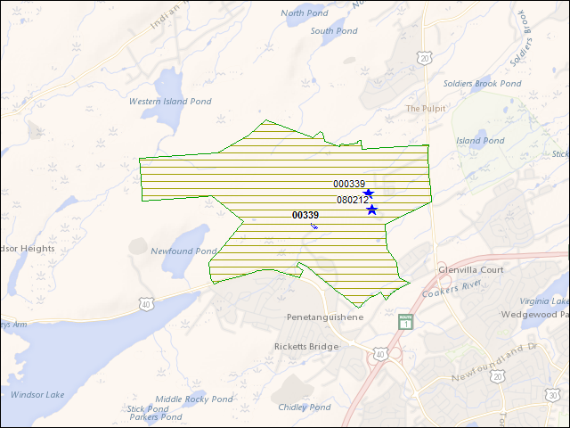 A map of the area immediately surrounding DFRP Property Number 00339