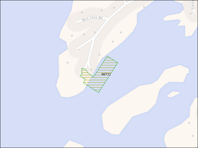 A map of the area immediately surrounding DFRP Property Number 00733