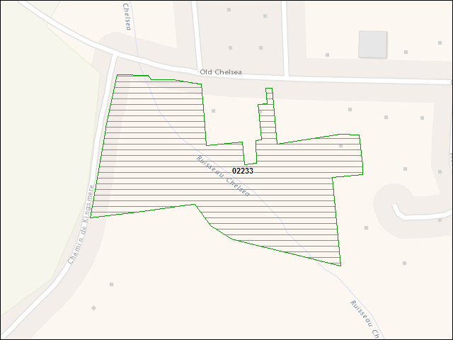 A map of the area immediately surrounding DFRP Property Number 02233