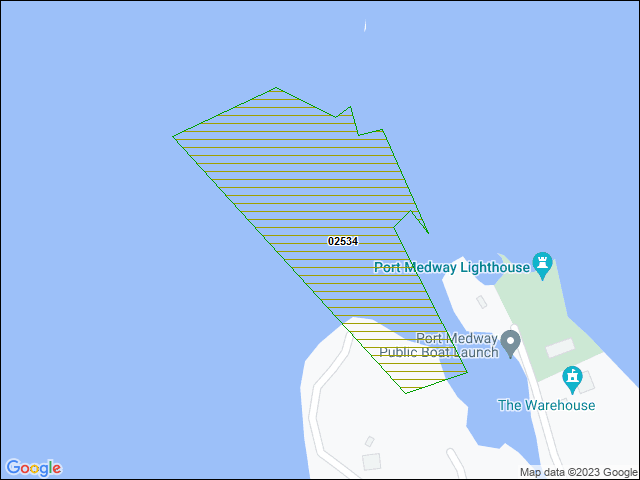 A map of the area immediately surrounding DFRP Property Number 02534