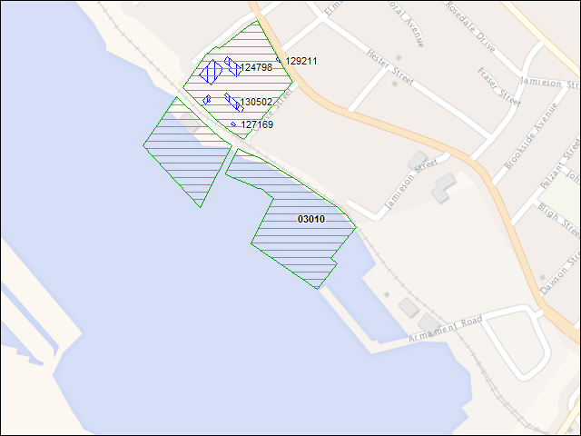 A map of the area immediately surrounding DFRP Property Number 03010