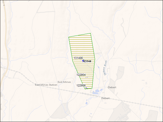 A map of the area immediately surrounding DFRP Property Number 03144