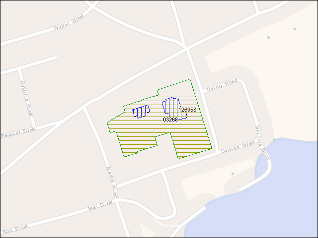 A map of the area immediately surrounding DFRP Property Number 03268