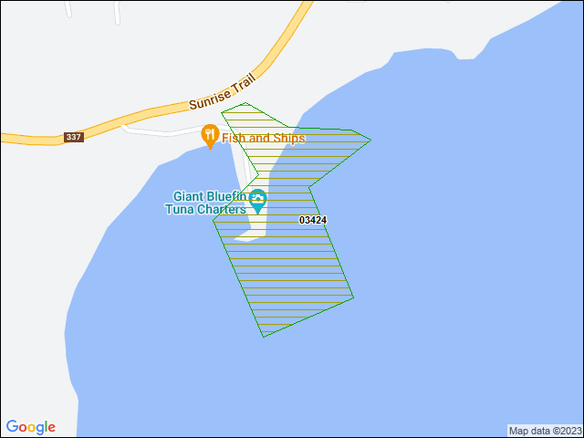 A map of the area immediately surrounding DFRP Property Number 03424