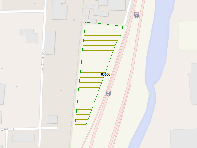 A map of the area immediately surrounding DFRP Property Number 03530