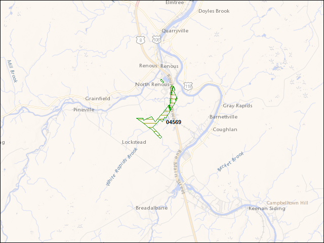 A map of the area immediately surrounding DFRP Property Number 04569