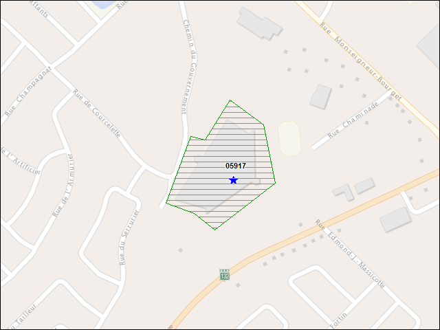 A map of the area immediately surrounding DFRP Property Number 05917