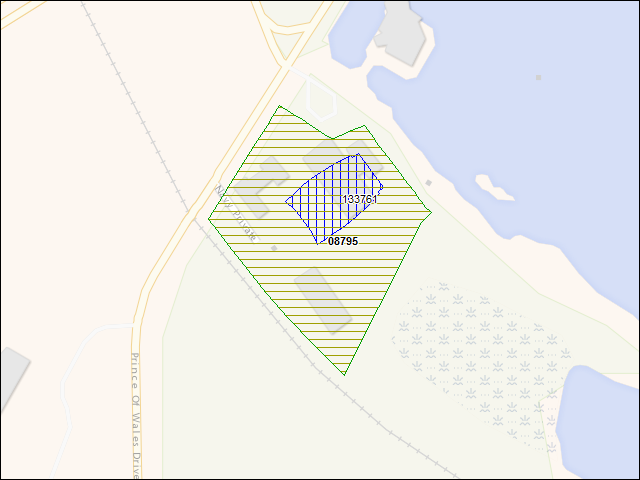 A map of the area immediately surrounding DFRP Property Number 08795