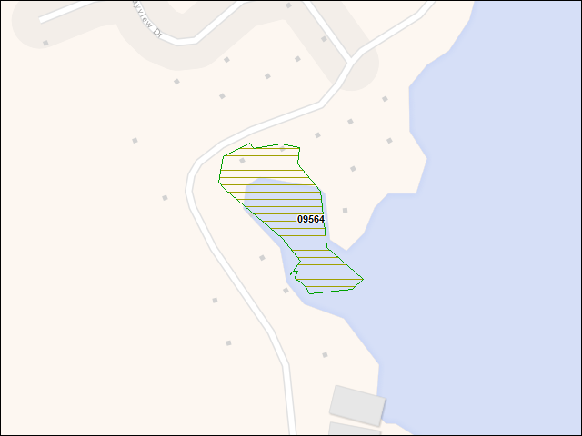 A map of the area immediately surrounding DFRP Property Number 09564