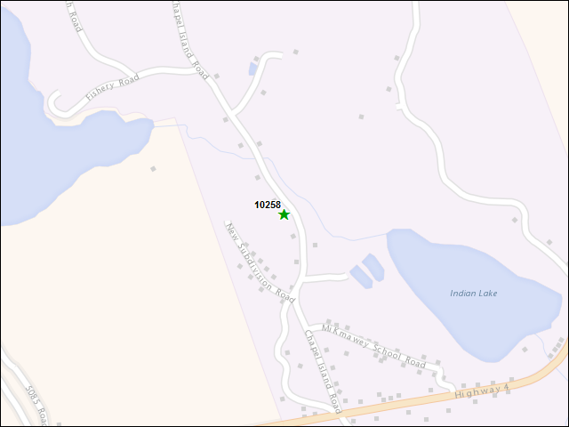 A map of the area immediately surrounding DFRP Property Number 10258