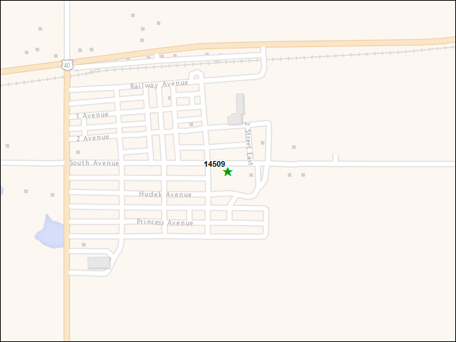 A map of the area immediately surrounding DFRP Property Number 14509