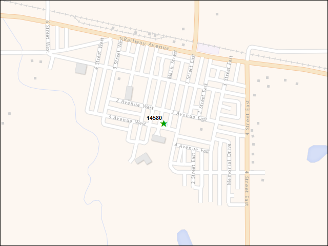 A map of the area immediately surrounding DFRP Property Number 14580