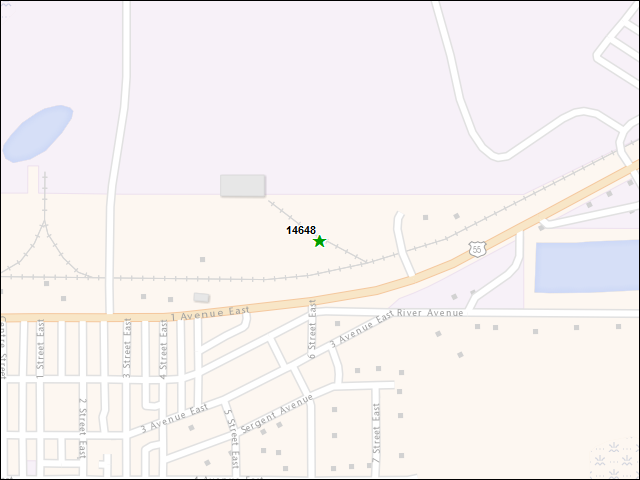 A map of the area immediately surrounding DFRP Property Number 14648