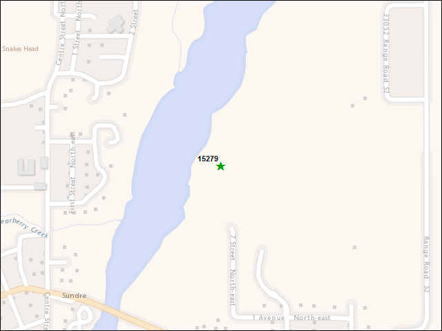 A map of the area immediately surrounding DFRP Property Number 15279