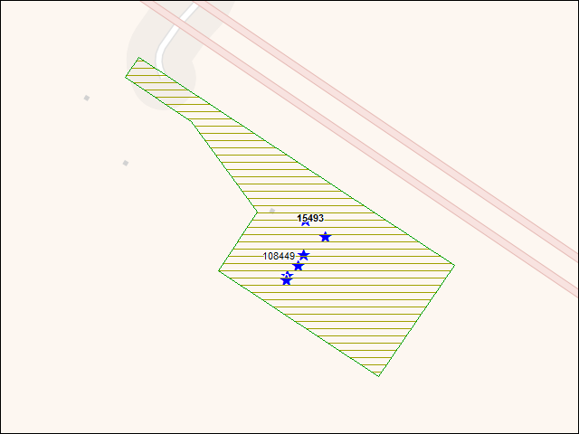 A map of the area immediately surrounding DFRP Property Number 15493