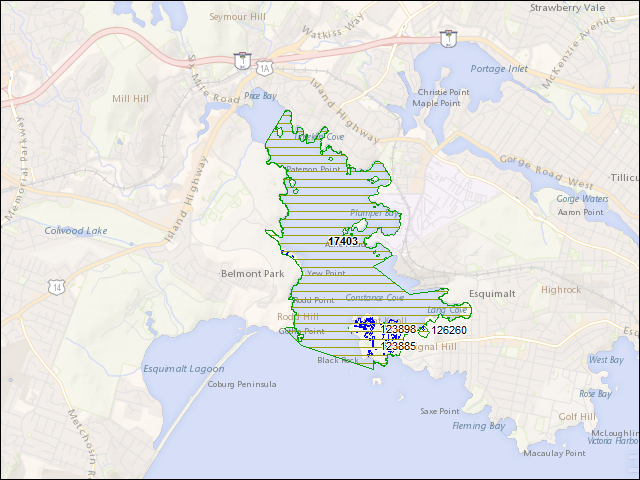 A map of the area immediately surrounding DFRP Property Number 17403