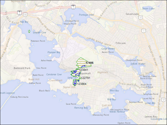 A map of the area immediately surrounding DFRP Property Number 17406