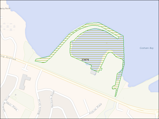 A map of the area immediately surrounding DFRP Property Number 23970