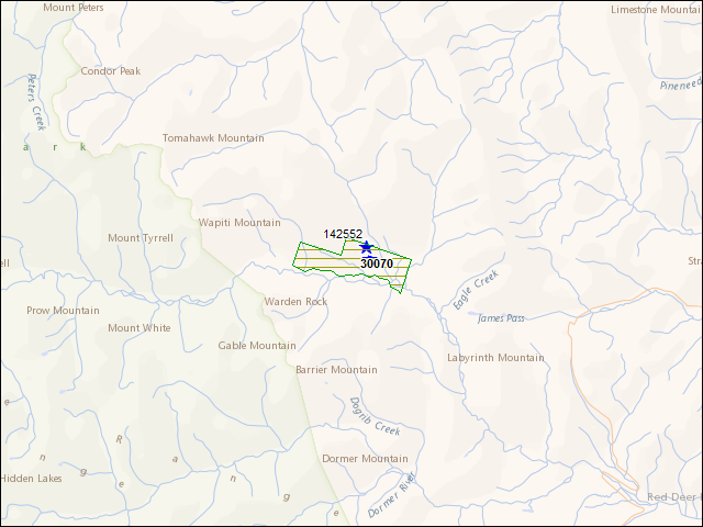 A map of the area immediately surrounding DFRP Property Number 30070