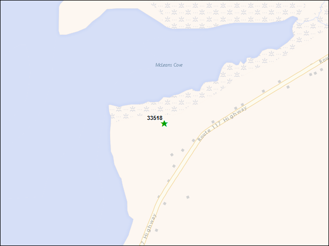 A map of the area immediately surrounding DFRP Property Number 33518