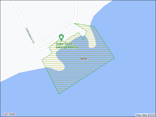 A map of the area immediately surrounding DFRP Property Number 34782