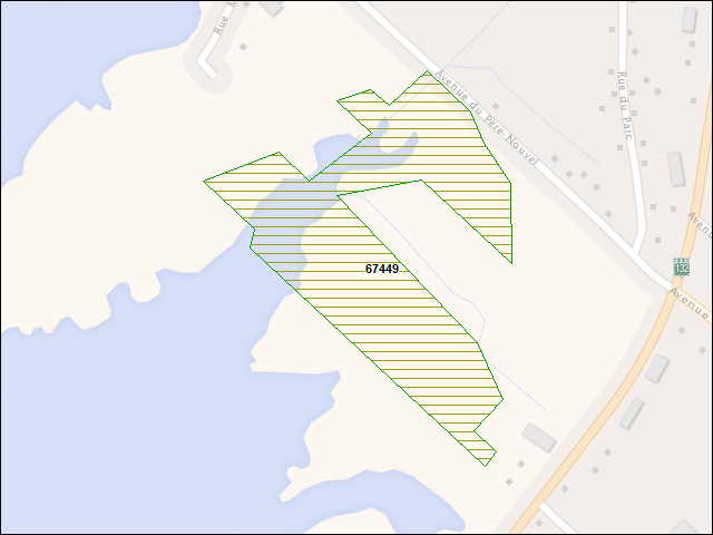 A map of the area immediately surrounding DFRP Property Number 67449