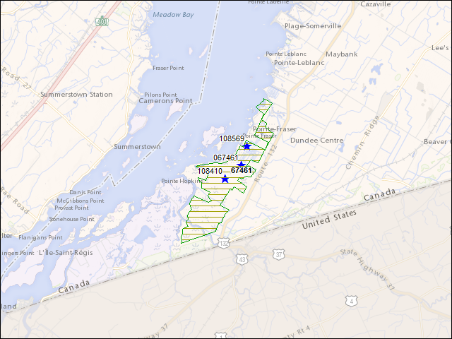 A map of the area immediately surrounding DFRP Property Number 67461