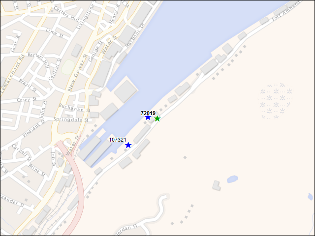 A map of the area immediately surrounding DFRP Property Number 72019