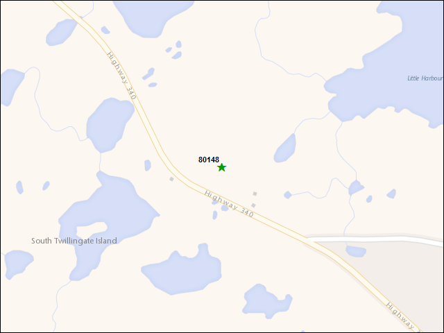 A map of the area immediately surrounding DFRP Property Number 80148