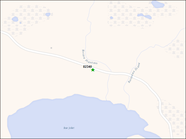 A map of the area immediately surrounding DFRP Property Number 82340