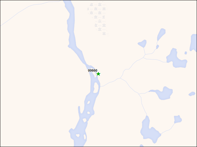 Une carte de la zone qui entoure immédiatement le bien de l'RBIF numéro 00660