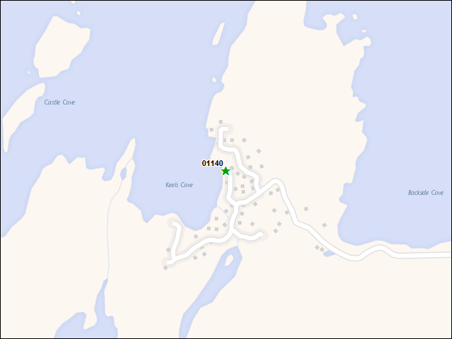 Une carte de la zone qui entoure immédiatement le bien de l'RBIF numéro 01140