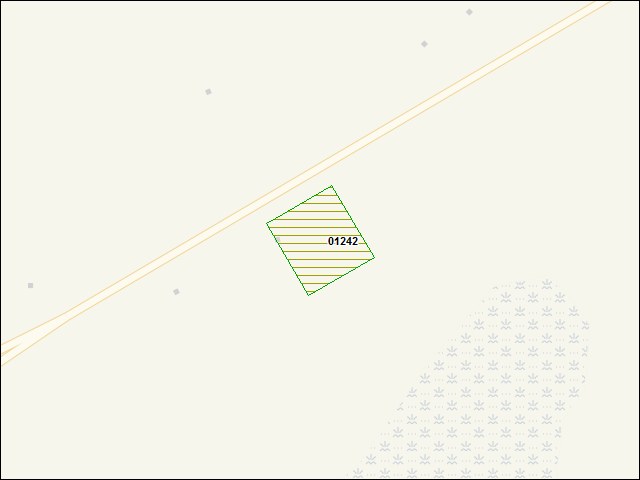 Une carte de la zone qui entoure immédiatement le bien de l'RBIF numéro 01242