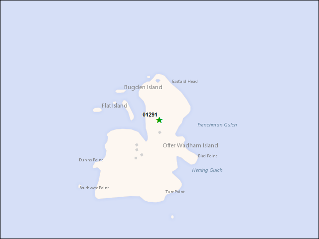 Une carte de la zone qui entoure immédiatement le bien de l'RBIF numéro 01291