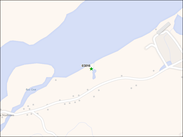 Une carte de la zone qui entoure immédiatement le bien de l'RBIF numéro 03816