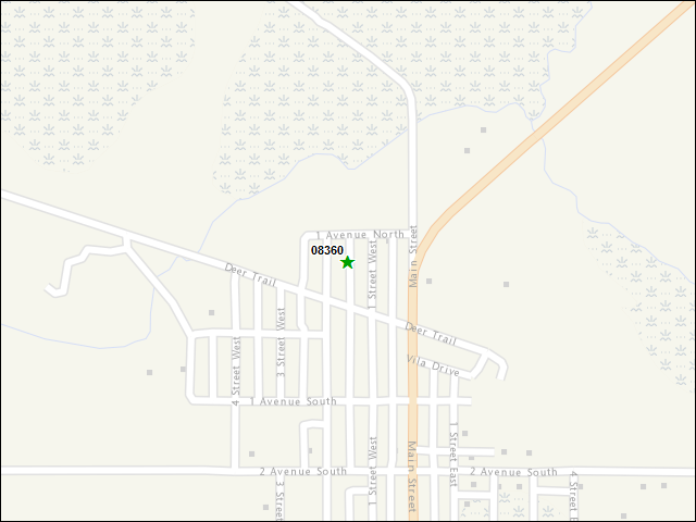 Une carte de la zone qui entoure immédiatement le bien de l'RBIF numéro 08360