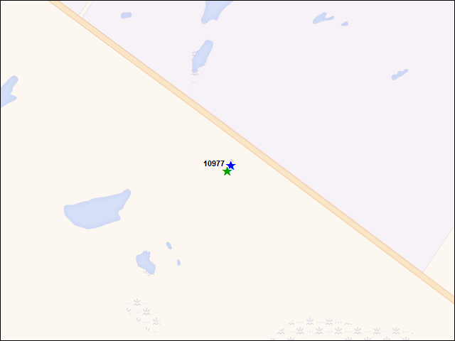 Une carte de la zone qui entoure immédiatement le bien de l'RBIF numéro 10977