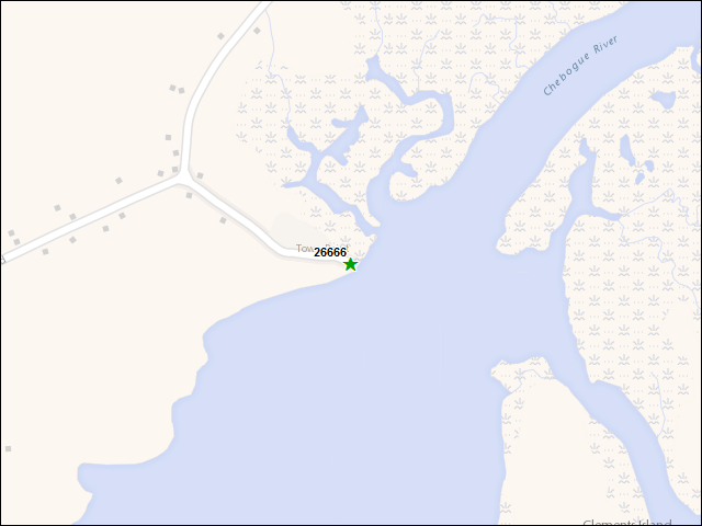 Une carte de la zone qui entoure immédiatement le bien de l'RBIF numéro 26666