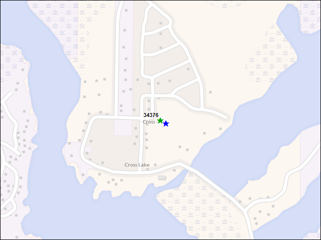 Une carte de la zone qui entoure immédiatement le bien de l'RBIF numéro 34376