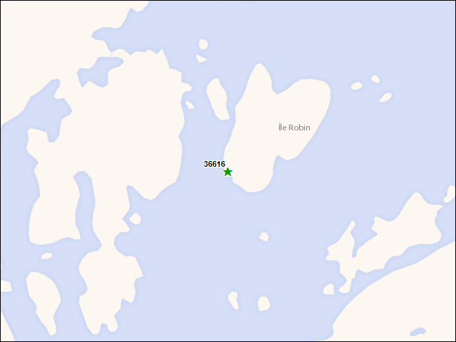 Une carte de la zone qui entoure immédiatement le bien de l'RBIF numéro 36616