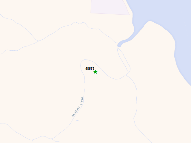Une carte de la zone qui entoure immédiatement le bien de l'RBIF numéro 58578