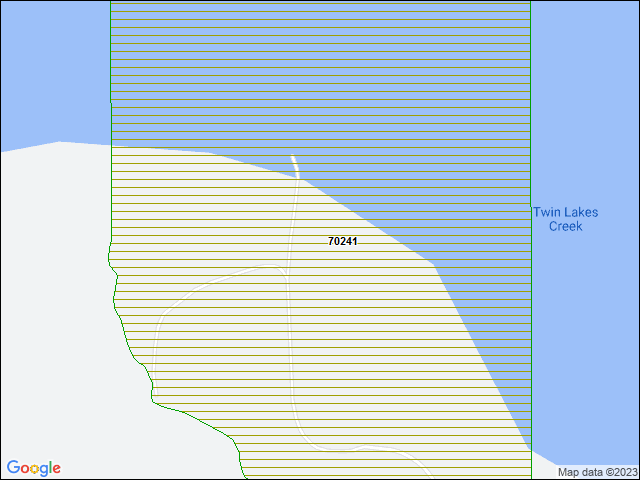 Une carte de la zone qui entoure immédiatement le bien de l'RBIF numéro 70241