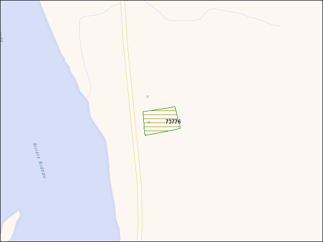 Une carte de la zone qui entoure immédiatement le bien de l'RBIF numéro 73776