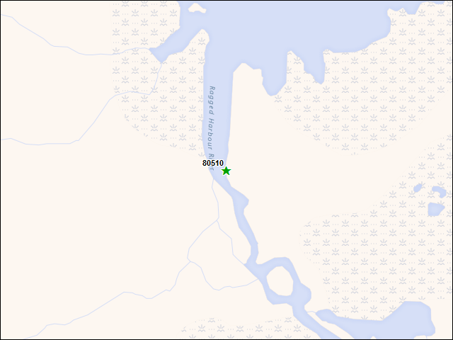 Une carte de la zone qui entoure immédiatement le bien de l'RBIF numéro 80510