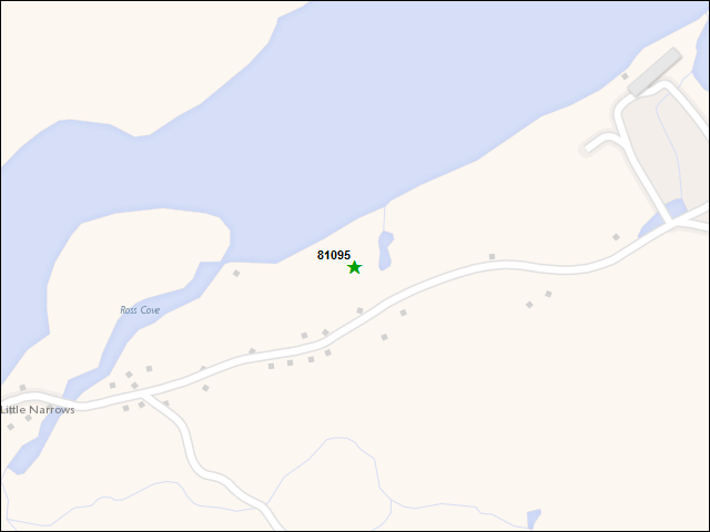 Une carte de la zone qui entoure immédiatement le bien de l'RBIF numéro 81095