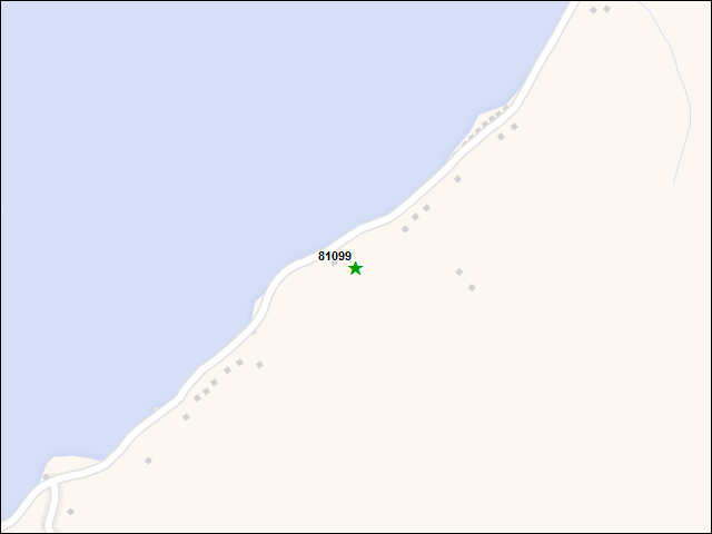 Une carte de la zone qui entoure immédiatement le bien de l'RBIF numéro 81099