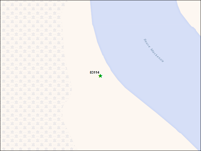 Une carte de la zone qui entoure immédiatement le bien de l'RBIF numéro 83114