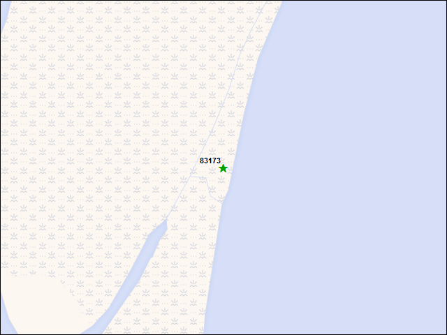 Une carte de la zone qui entoure immédiatement le bien de l'RBIF numéro 83173