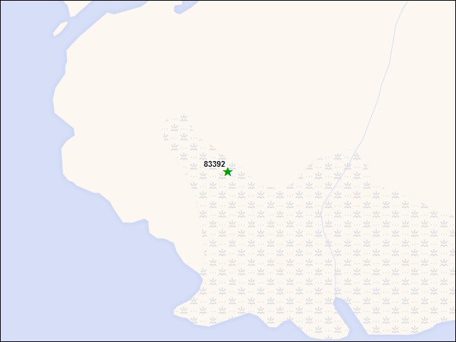 Une carte de la zone qui entoure immédiatement le bien de l'RBIF numéro 83392