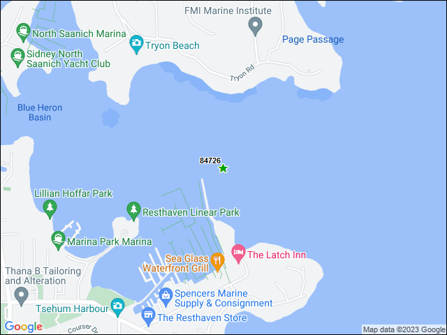 Une carte de la zone qui entoure immédiatement le bien de l'RBIF numéro 84726